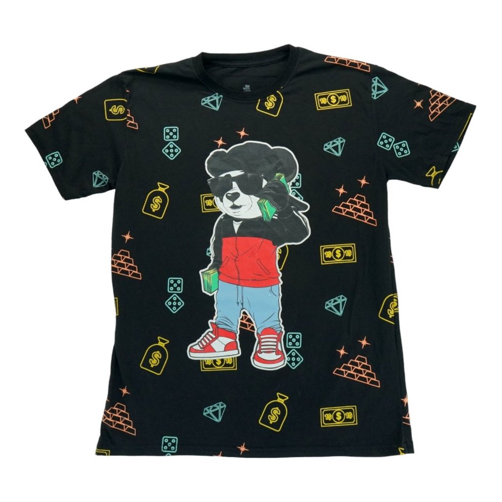 Launder Men's Teddy‎ Bear T-Shirt Size LARGE Hip Hop Shades and a WAD
